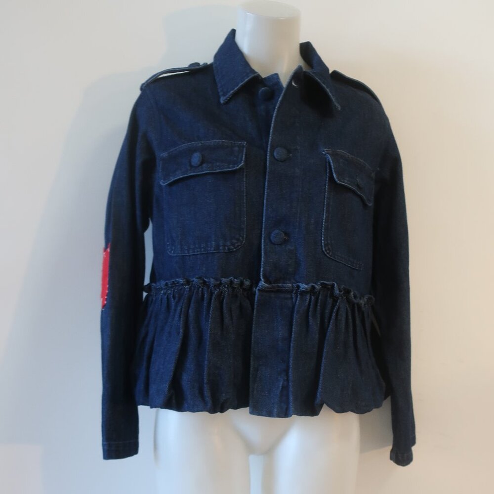 NWT Womens Romi Basha Dark Blue Denim Peplum Jacket One Size ***